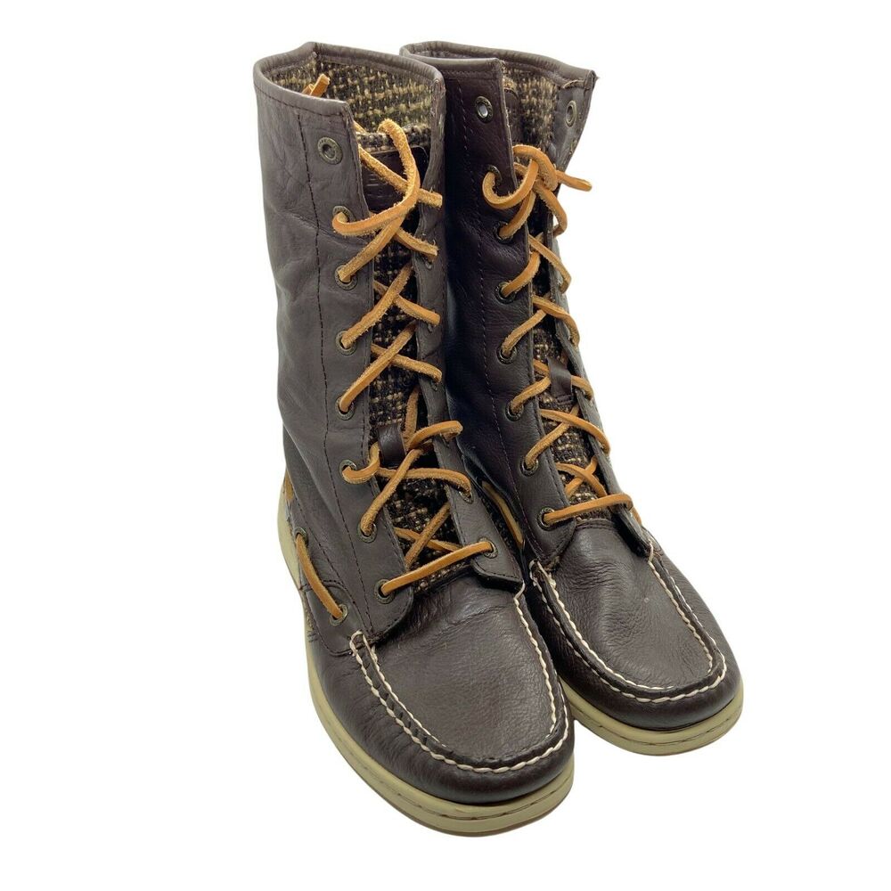 Sperry Top Sider Women's Ladyfish 9173519 Brown Leather Winter Boots Size 7 M